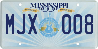 MS license plate MJX008