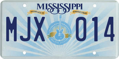 MS license plate MJX014