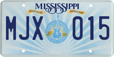 MS license plate MJX015