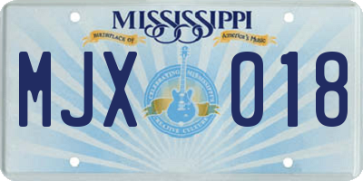 MS license plate MJX018