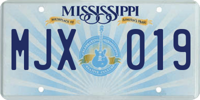 MS license plate MJX019