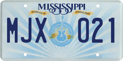 MS license plate MJX021