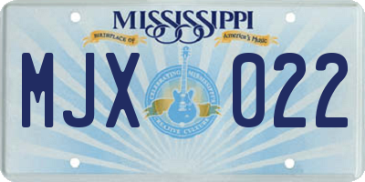 MS license plate MJX022