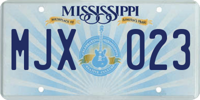 MS license plate MJX023