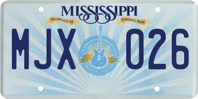 MS license plate MJX026