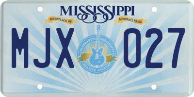 MS license plate MJX027