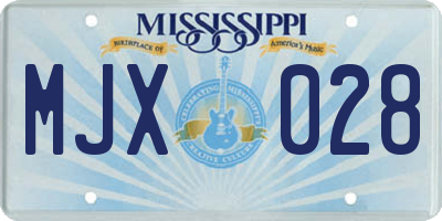 MS license plate MJX028