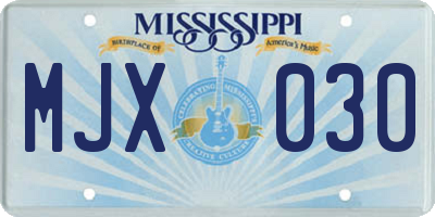 MS license plate MJX030