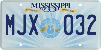 MS license plate MJX032