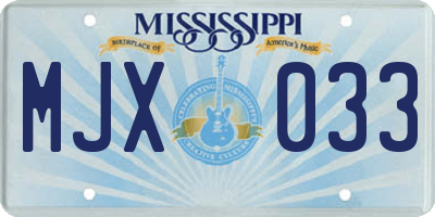 MS license plate MJX033