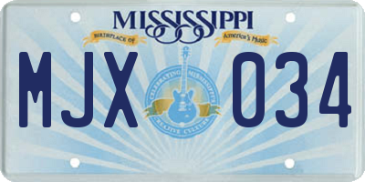 MS license plate MJX034