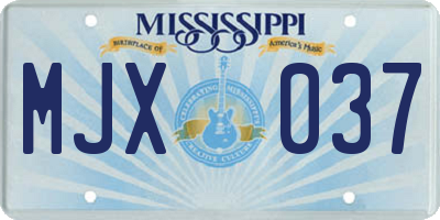 MS license plate MJX037