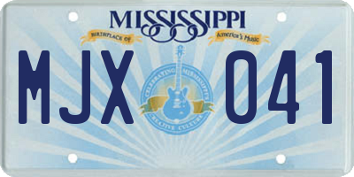 MS license plate MJX041