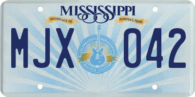 MS license plate MJX042