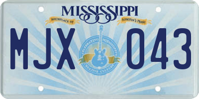 MS license plate MJX043