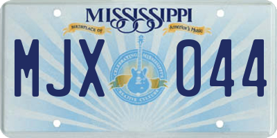 MS license plate MJX044