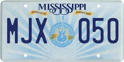 MS license plate MJX050