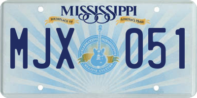 MS license plate MJX051
