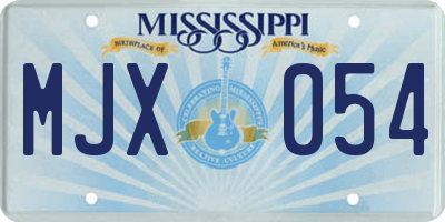 MS license plate MJX054