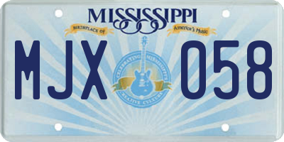 MS license plate MJX058