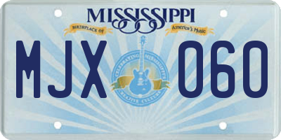 MS license plate MJX060