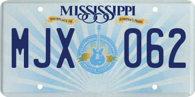 MS license plate MJX062