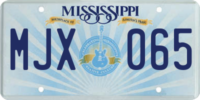 MS license plate MJX065