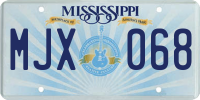 MS license plate MJX068