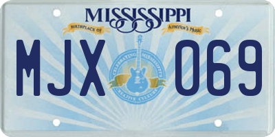 MS license plate MJX069