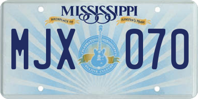 MS license plate MJX070