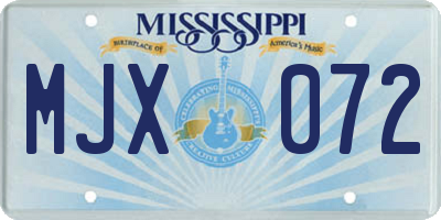 MS license plate MJX072