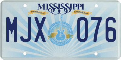 MS license plate MJX076