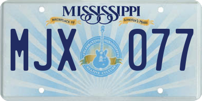 MS license plate MJX077