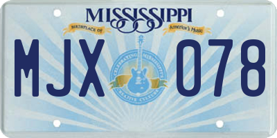 MS license plate MJX078