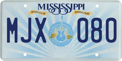 MS license plate MJX080