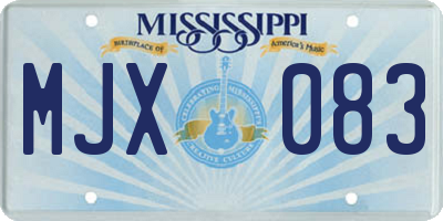 MS license plate MJX083