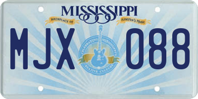 MS license plate MJX088