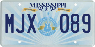 MS license plate MJX089