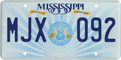 MS license plate MJX092