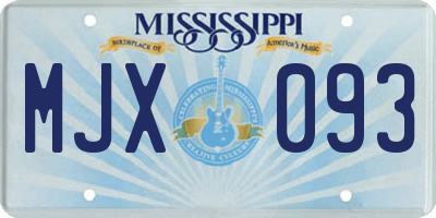 MS license plate MJX093