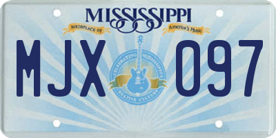 MS license plate MJX097
