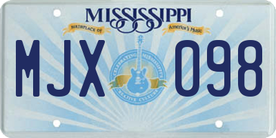 MS license plate MJX098