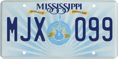 MS license plate MJX099