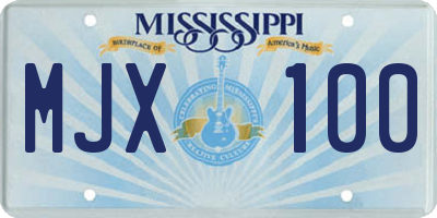 MS license plate MJX100