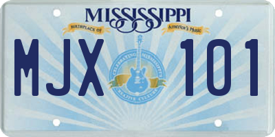 MS license plate MJX101