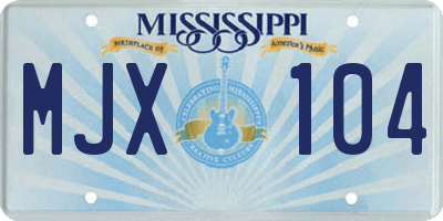 MS license plate MJX104