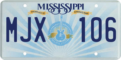 MS license plate MJX106