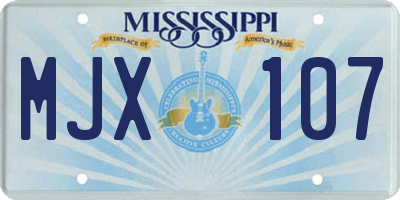 MS license plate MJX107