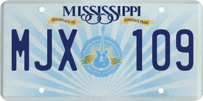 MS license plate MJX109