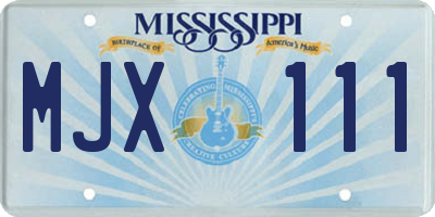 MS license plate MJX111